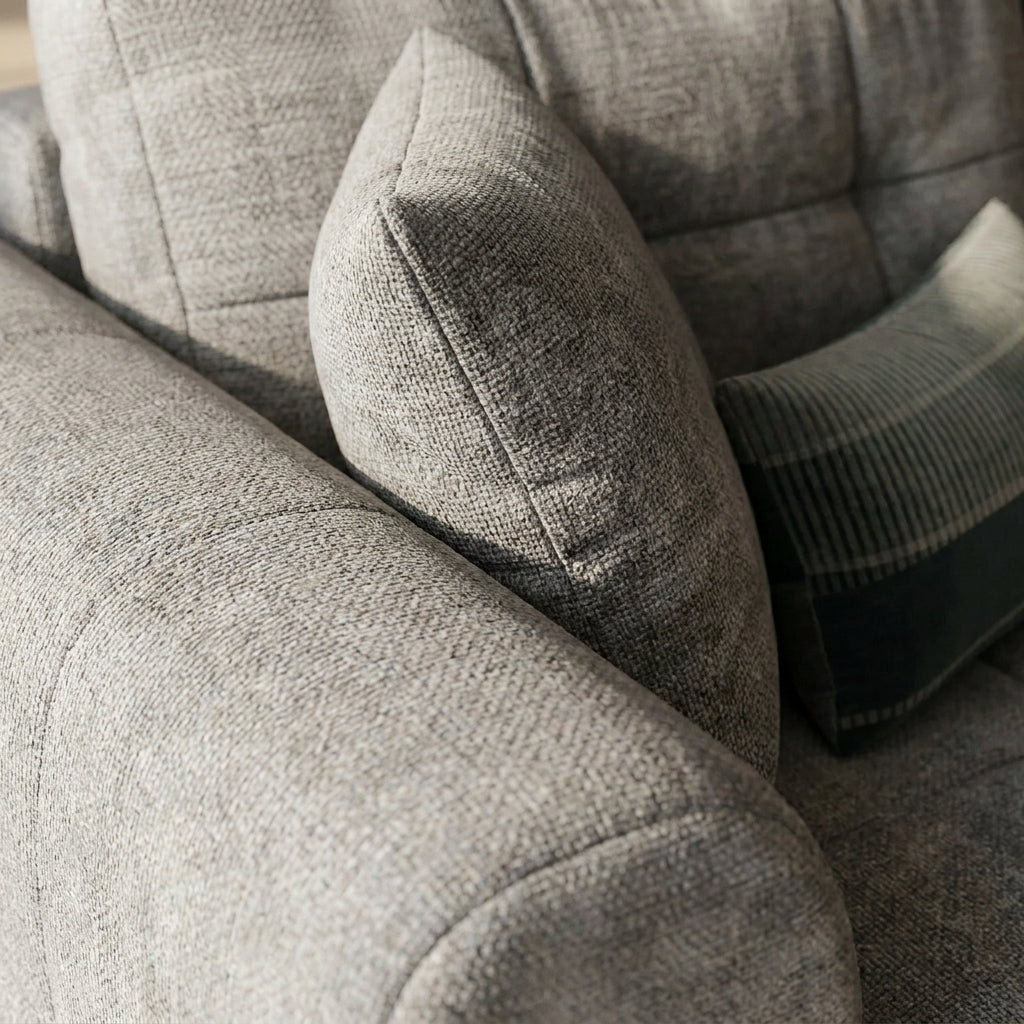 Flex Sofa | 110" L-Shape Boneless Chenille Sectional with Convertible Ottoman