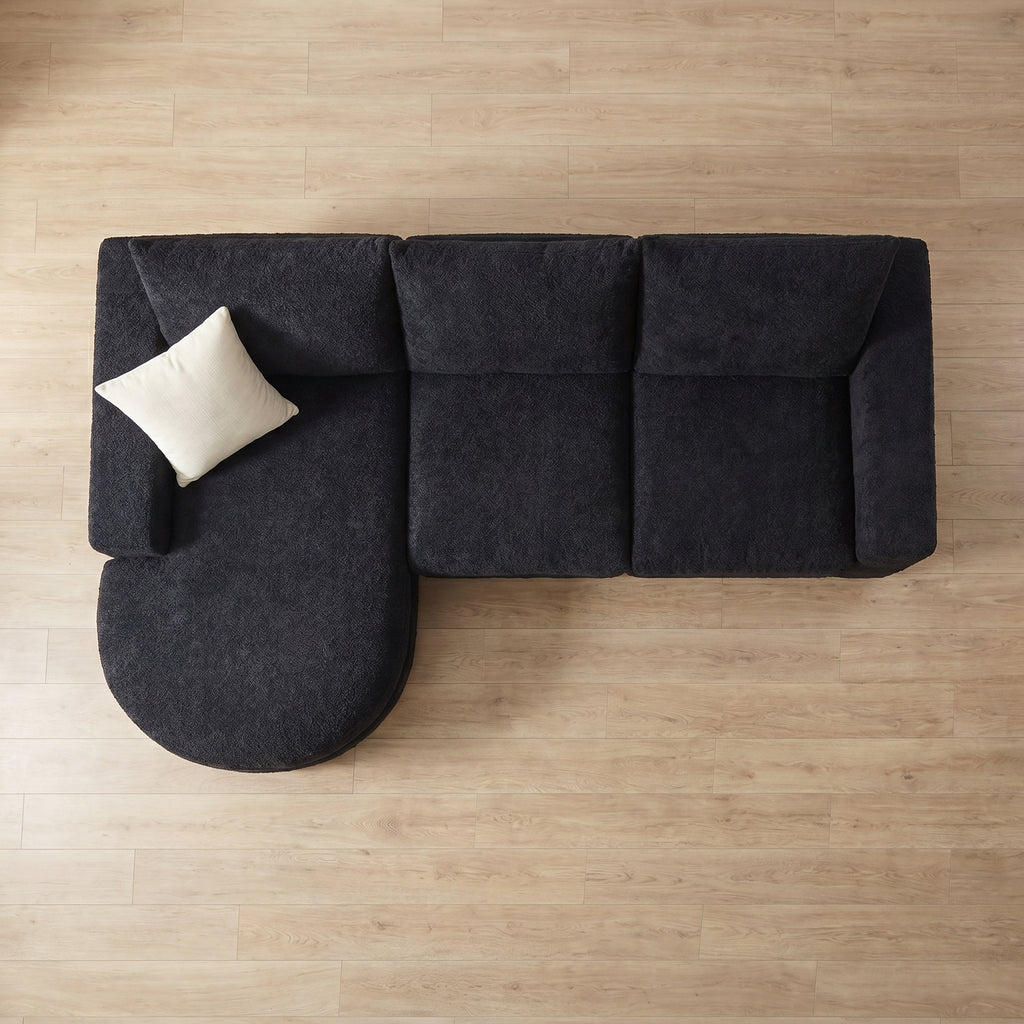 (2) B1 Cloud Sofa | 99" Chenille Curved Sectional