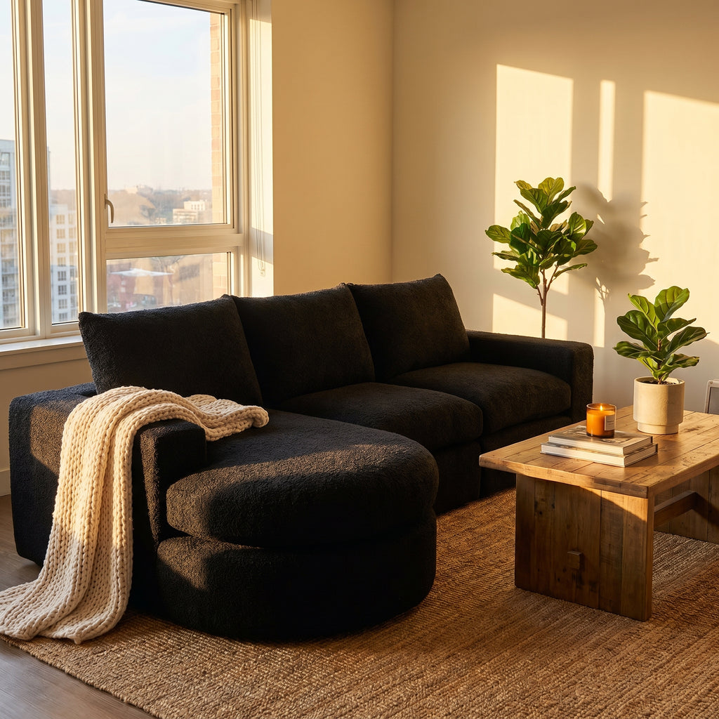 (2) B1 Cloud Sofa | 99" Chenille Curved Sectional