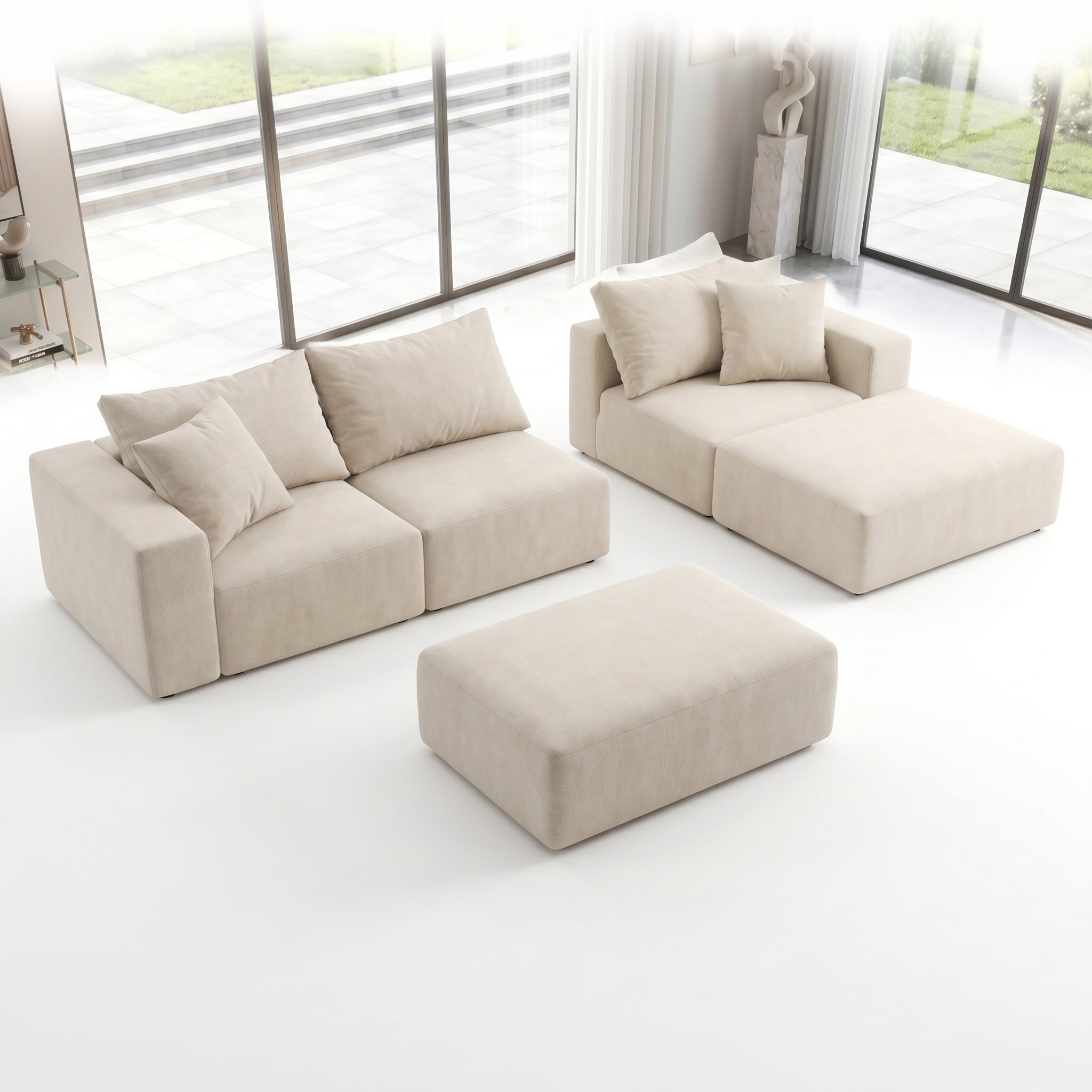 (3) B1 Mega Sofa | 162" Oversized Modular Cloud Sectional