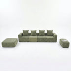 Flex Sofa | 4-Seat Modular Sectional With Chaise + Ottoman - Boneless Sectional Sofa | Boneless Labs