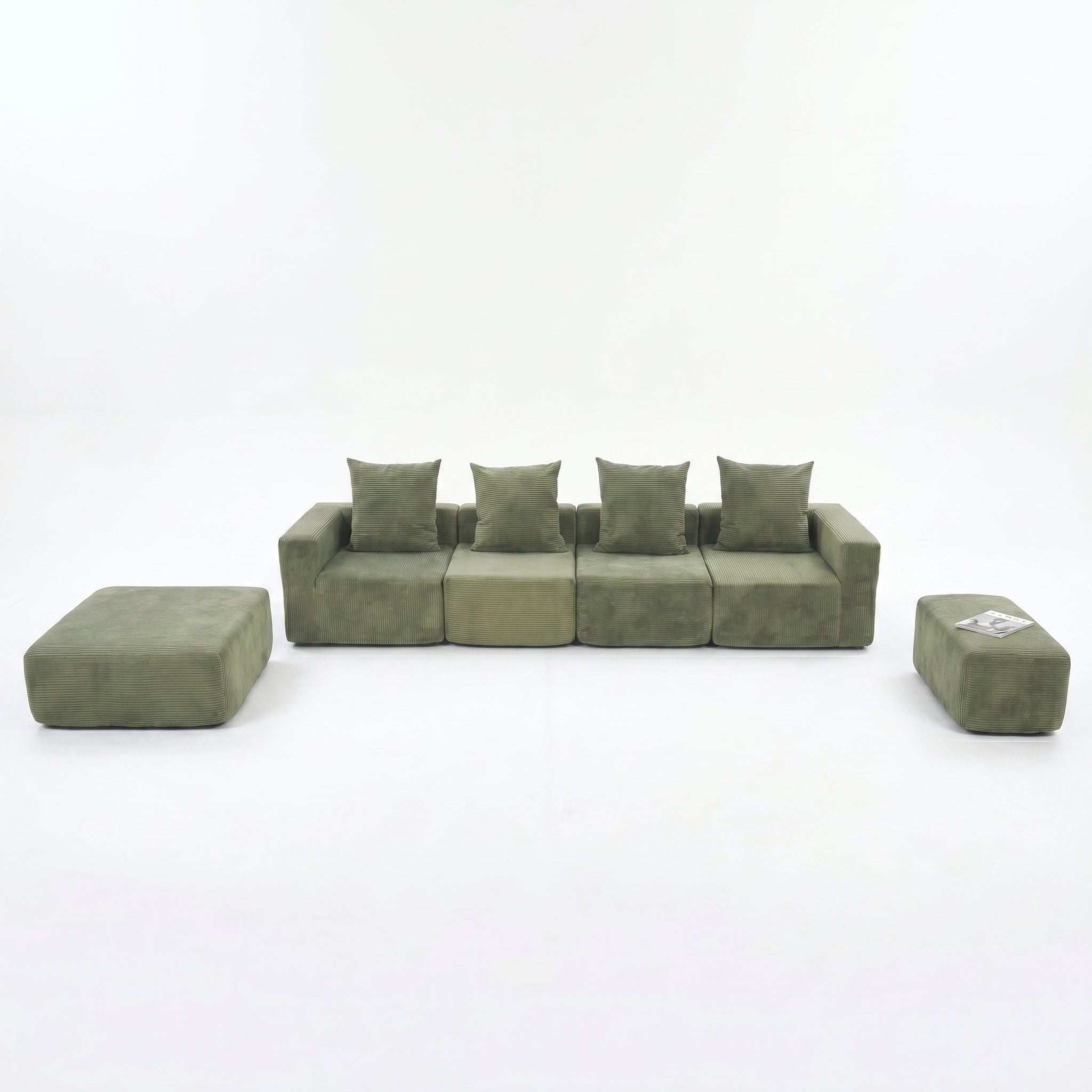 Flex Sofa | 4-Seat Modular Sectional With Chaise + Ottoman