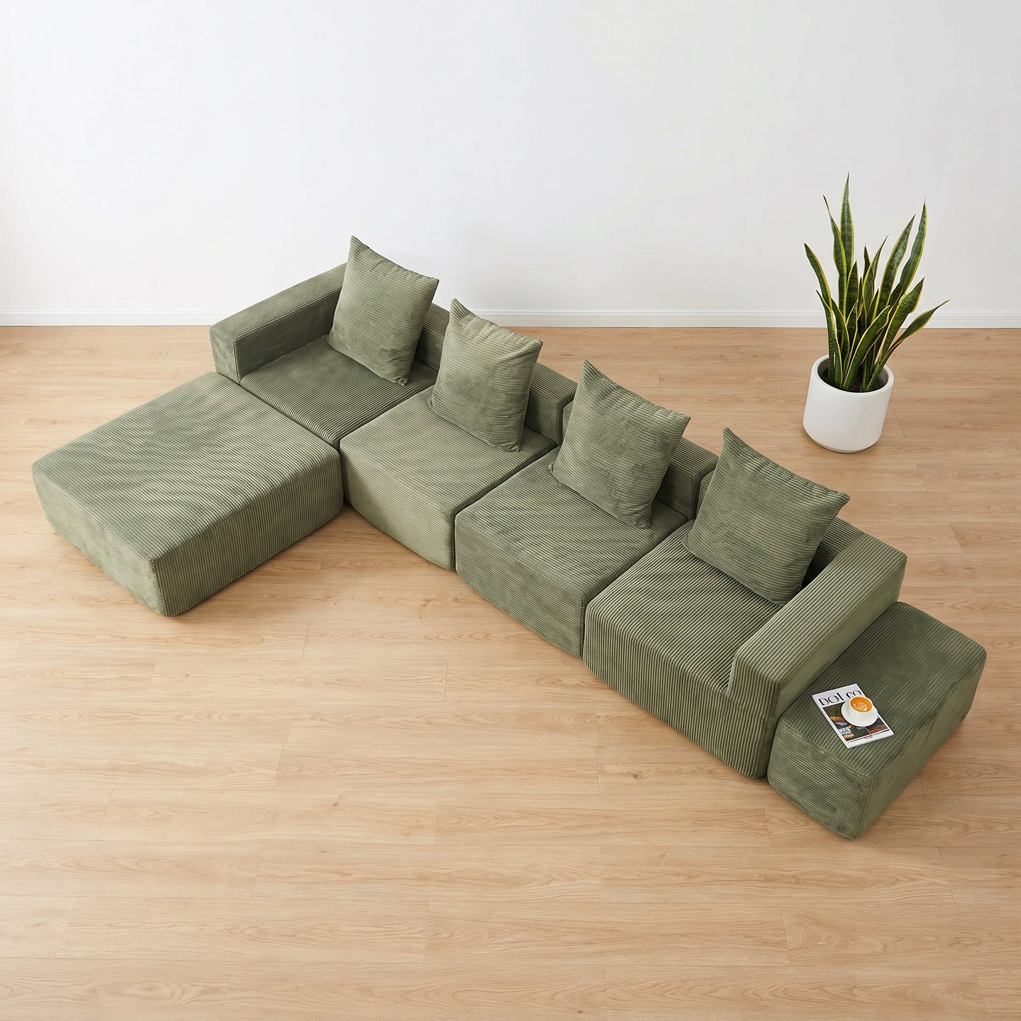 Flex Sofa | 4-Seat Modular Sectional With Chaise + Ottoman