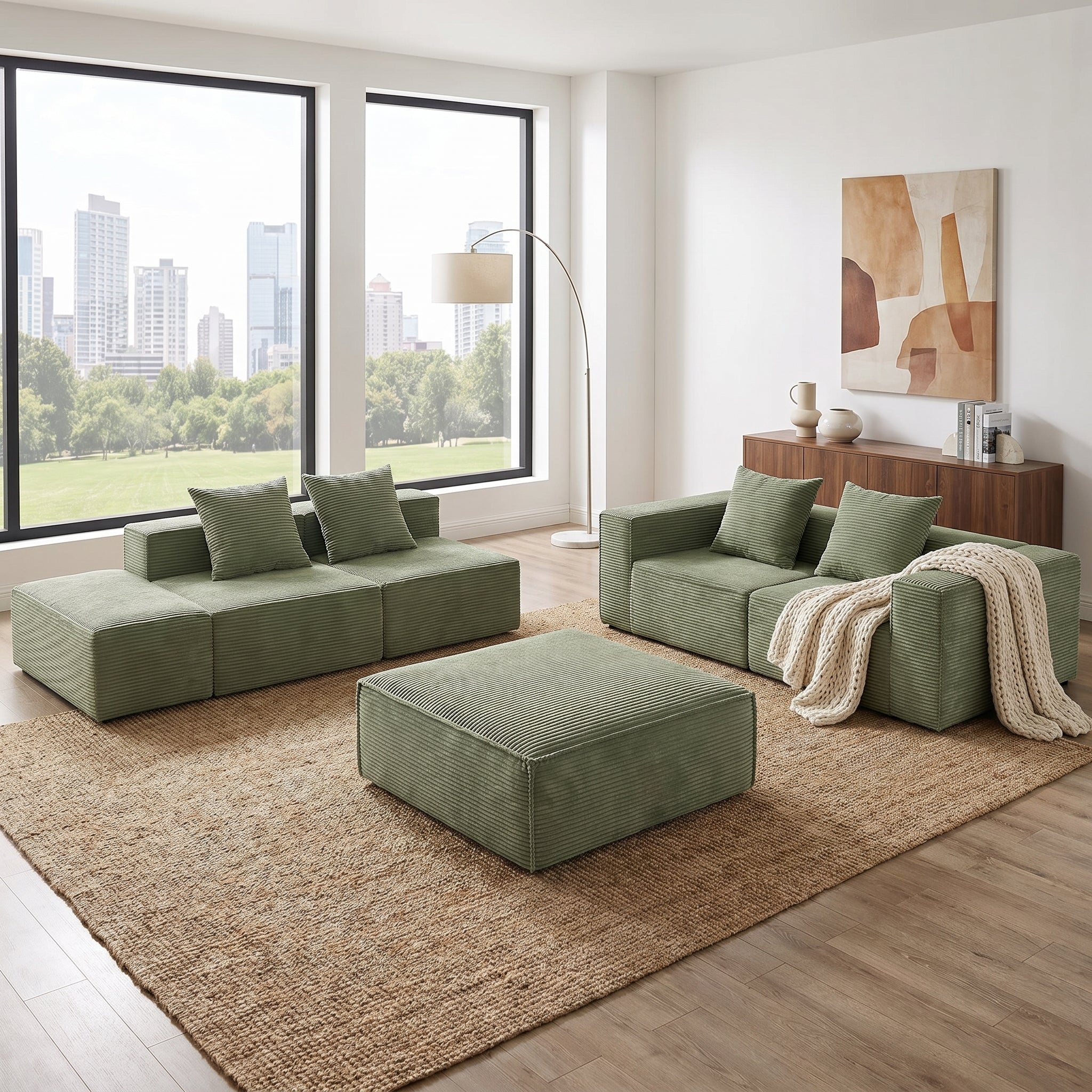 Flex Sofa | 4-Seat Modular Sectional With Chaise + Ottoman