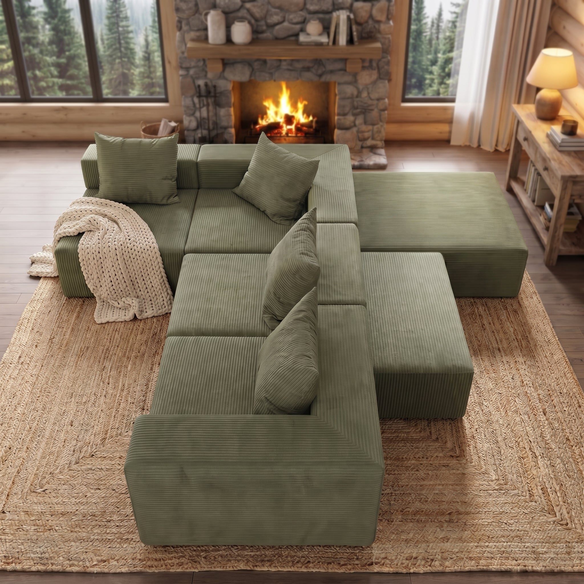 Flex Sofa | 4-Seat Modular Sectional With Chaise + Ottoman