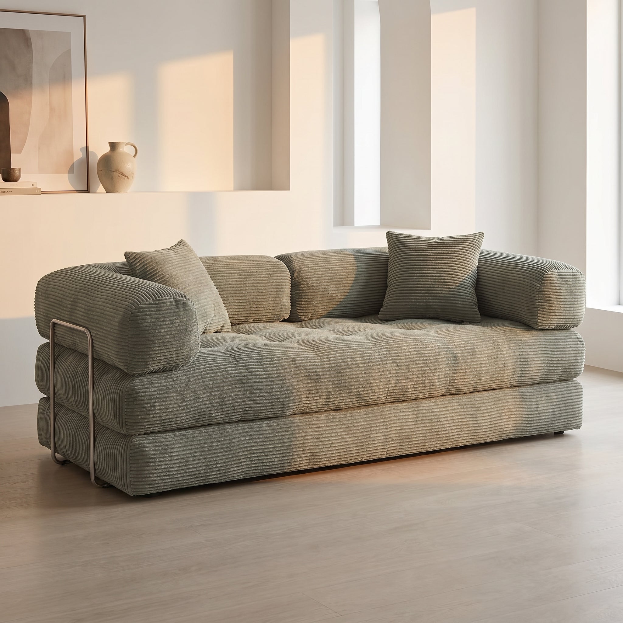 Sleeper Sofa | 79" 4-in-1 Convertible Boneless Sofa Bed