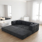 Sleeper Sofa | 79" 4-in-1 Convertible Boneless Sofa Bed