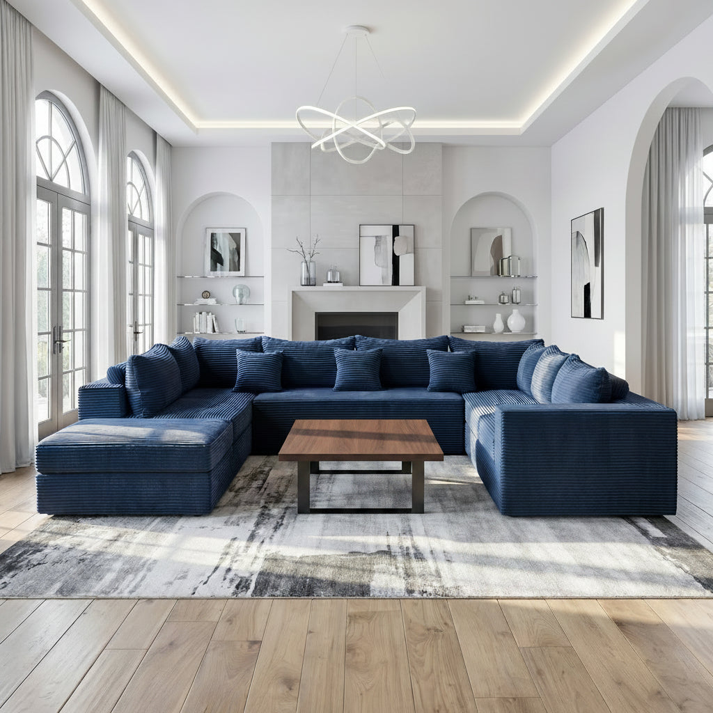 Mega Sofa | 135" 8-Seat Modular Sectional With Ottoman