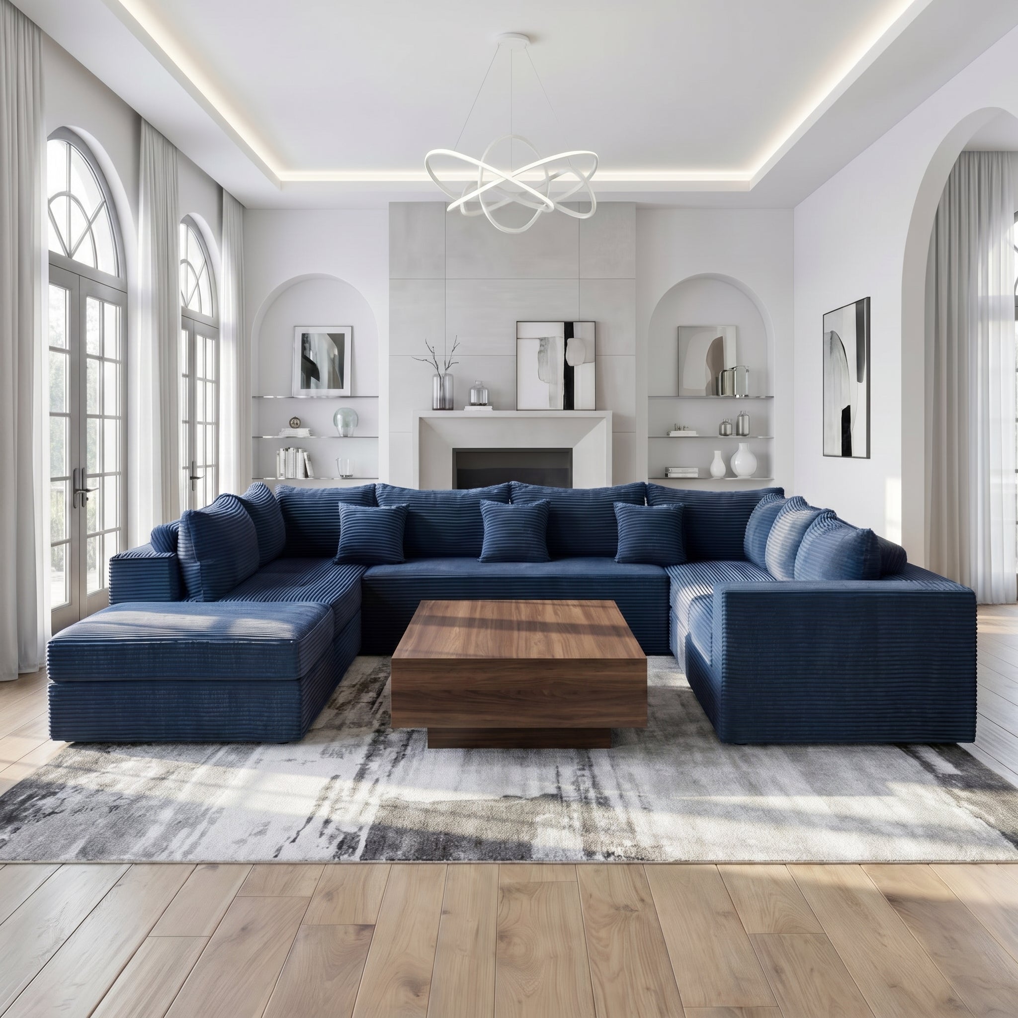 Mega Sofa | 135" 8-Seat Modular Sectional With Ottoman