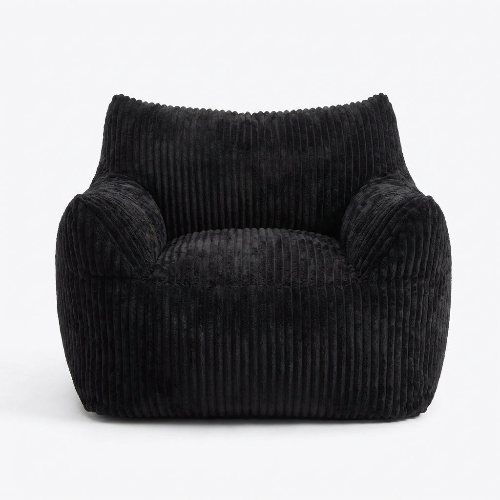 Sleeper Sofa | Oversized Fuzzy Bean Bag Lounge Chair with Armrests - Boneless Sectional Sofa | Boneless Labs