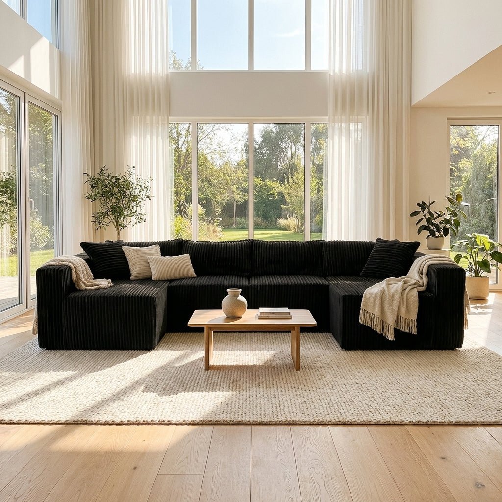 Mega Sofa | 128" Modular U-Shape Boneless Cloud Couch with Double Chaise - Boneless Sectional Sofa | Boneless Labs