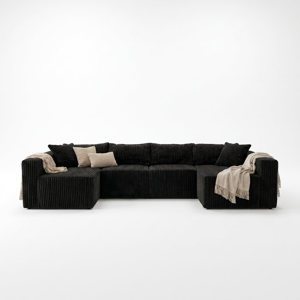 Mega Sofa | 128" Modular U-Shape Boneless Cloud Couch with Double Chaise - Boneless Sectional Sofa | Boneless Labs