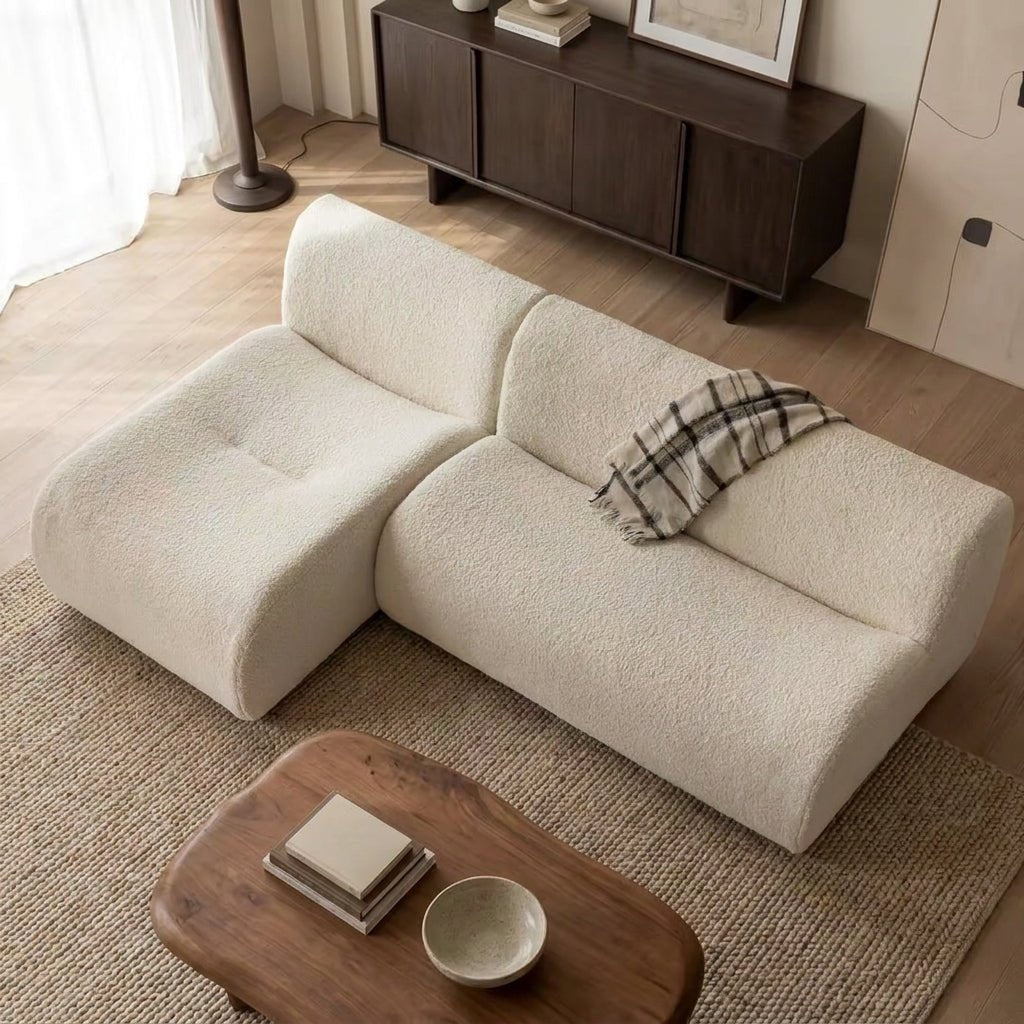 Cloud Sofa | 92" Reversible Boneless Sherpa Sectional with Chaise - Boneless Sectional Sofa | Boneless Labs