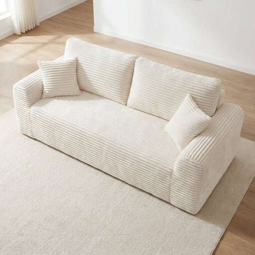 Cloud Sofa | 86" Corduroy Boneless 3-Seater with Deep Seat & 2 Pillows - Boneless Sectional Sofa | Boneless Labs