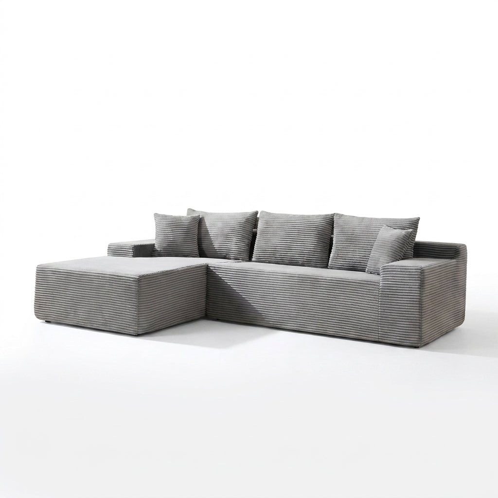 Cloud Sofa | 105" Reversible L-Shape Corduroy Sectional with Chaise - Boneless Sectional Sofa | Boneless Labs