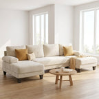 Cloud Sofa | 112" U-Shape Chenille Sectional with Double Chaise - Boneless Sectional Sofa | Boneless Labs