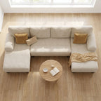 Cloud Sofa | 112" U-Shape Chenille Sectional with Double Chaise - Boneless Sectional Sofa | Boneless Labs