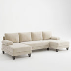 Cloud Sofa | 112" U-Shape Chenille Sectional with Double Chaise - Boneless Sectional Sofa | Boneless Labs
