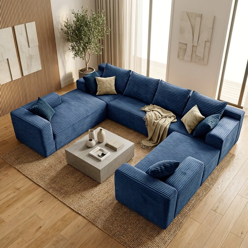 Mega Sofa | 121" U-Shape 8-Seat Modular Boneless Cloud Couch - Boneless Sectional Sofa | Boneless Labs