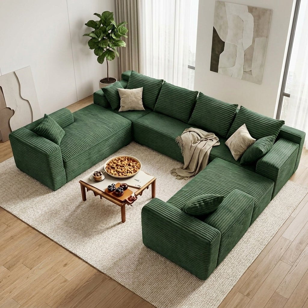 Mega Sofa | 121" U-Shape 8-Seat Modular Boneless Cloud Couch - Boneless Sectional Sofa | Boneless Labs