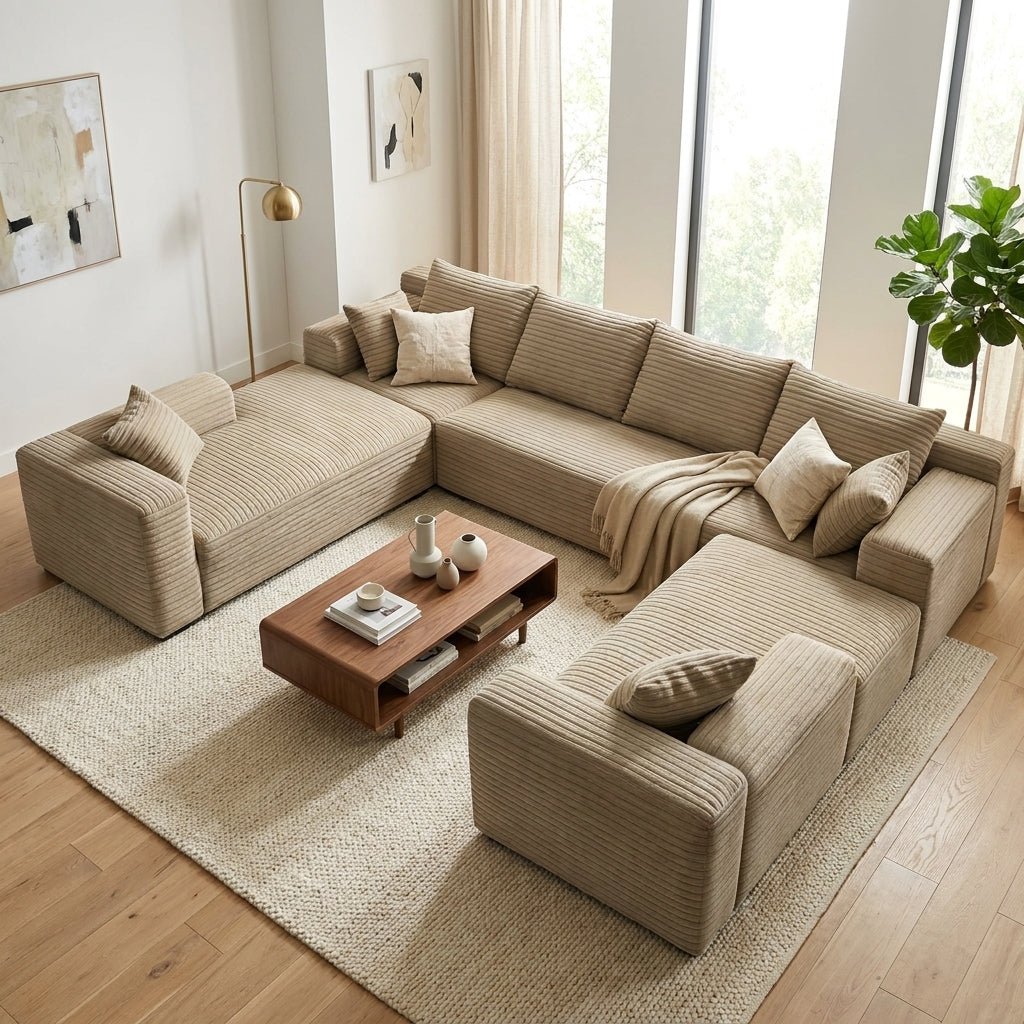 Mega Sofa | 121" U-Shape 8-Seat Modular Boneless Cloud Couch - Boneless Sectional Sofa | Boneless Labs