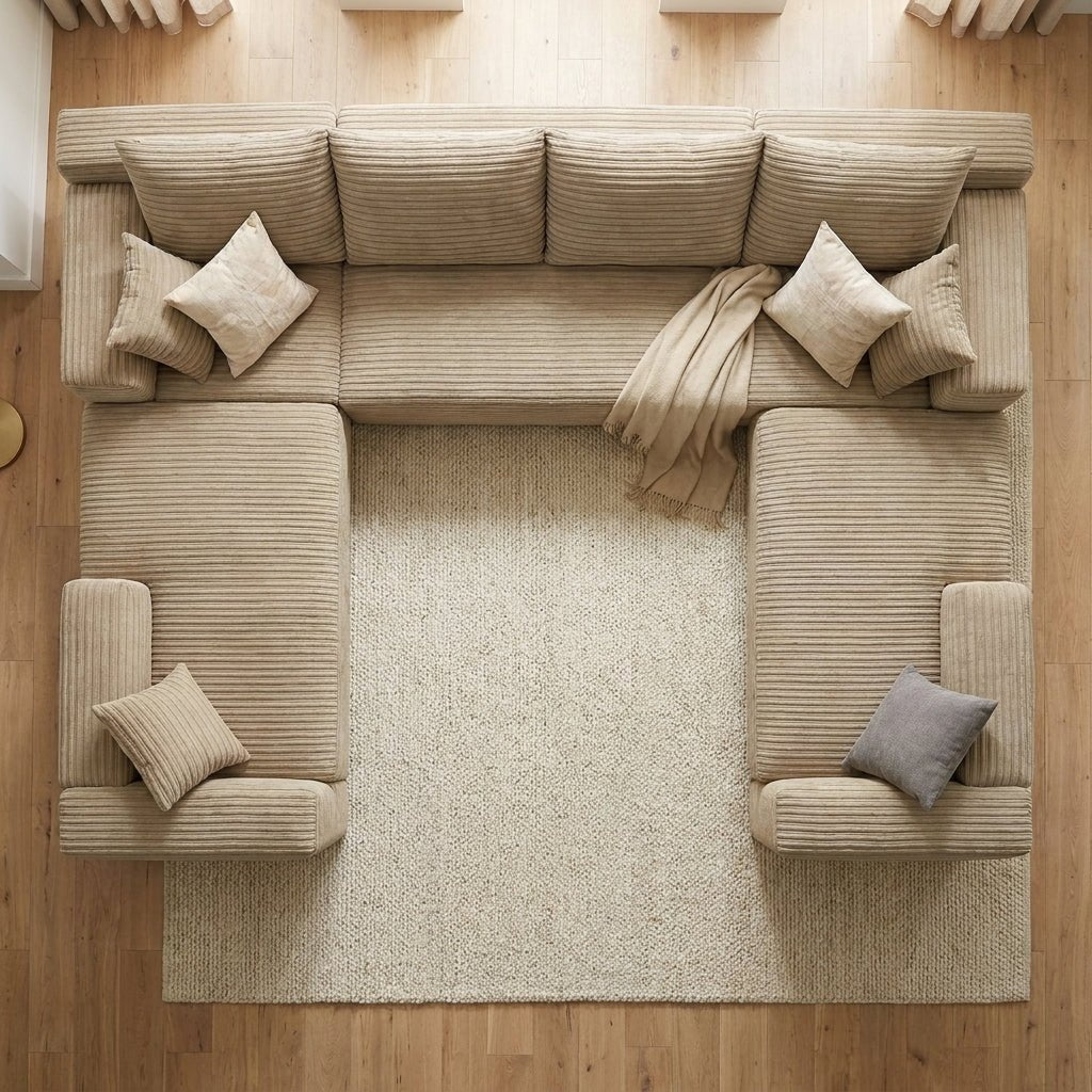 Mega Sofa | 121" U-Shape 8-Seat Modular Boneless Cloud Couch - Boneless Sectional Sofa | Boneless Labs