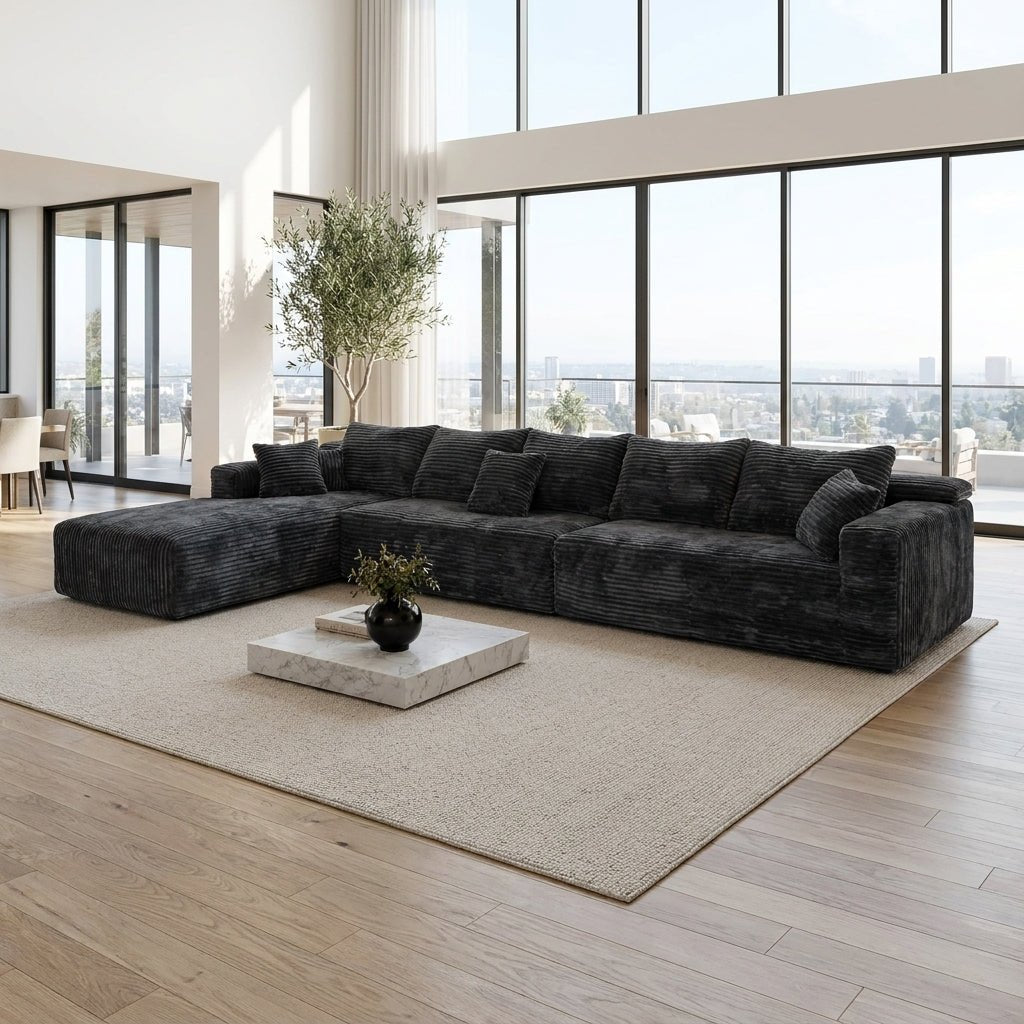 Mega Sofa | 165" Oversized Modular Boneless Cloud Couch with Detachable Chaise - Boneless Sectional Sofa | Boneless Labs