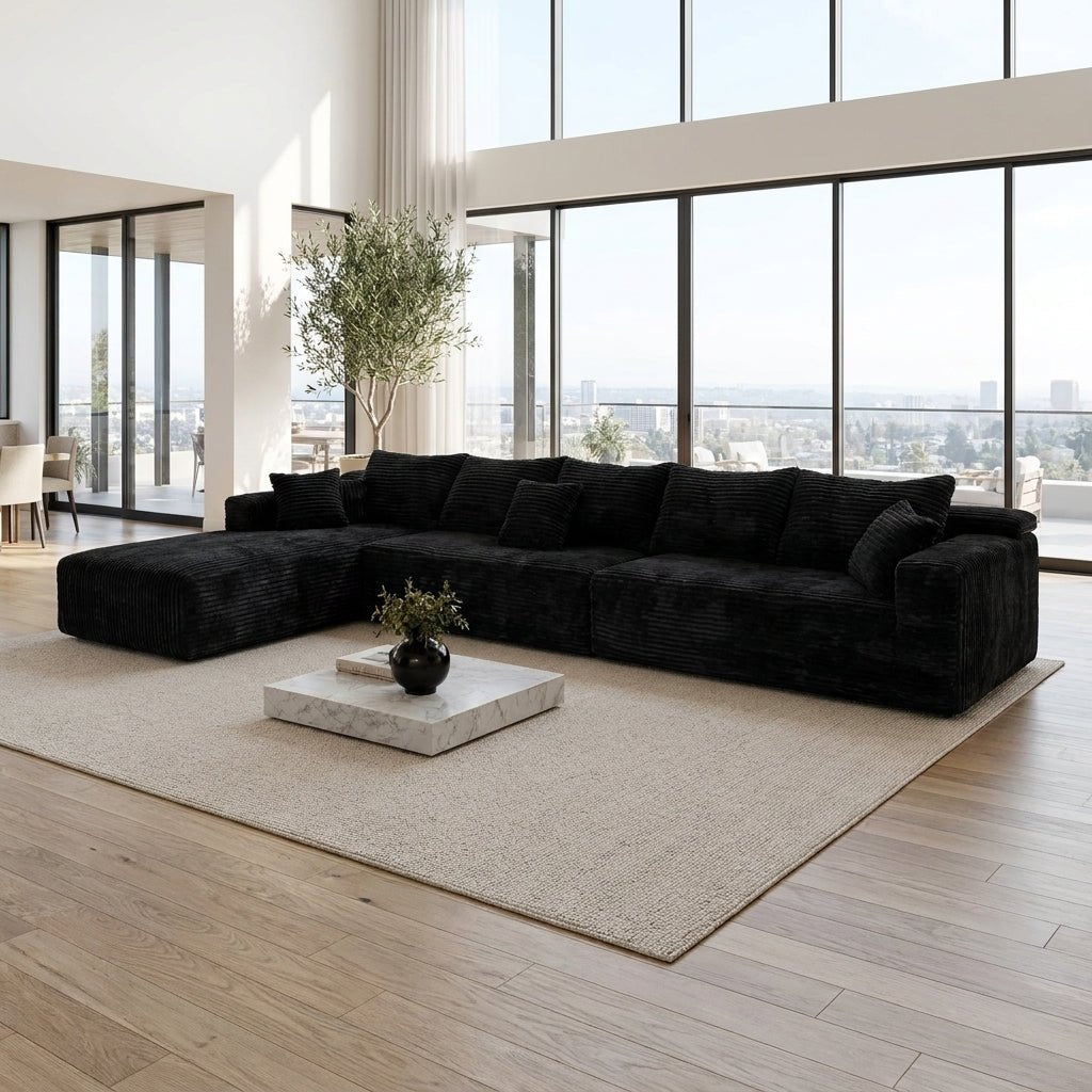 Mega Sofa | 165" Oversized Modular Boneless Cloud Couch with Detachable Chaise - Boneless Sectional Sofa | Boneless Labs