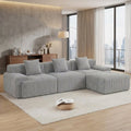Flex Sofa | 118" Modular L-Shape Boneless Corduroy Sectional with Ottoman - Boneless Sectional Sofa | Boneless Labs