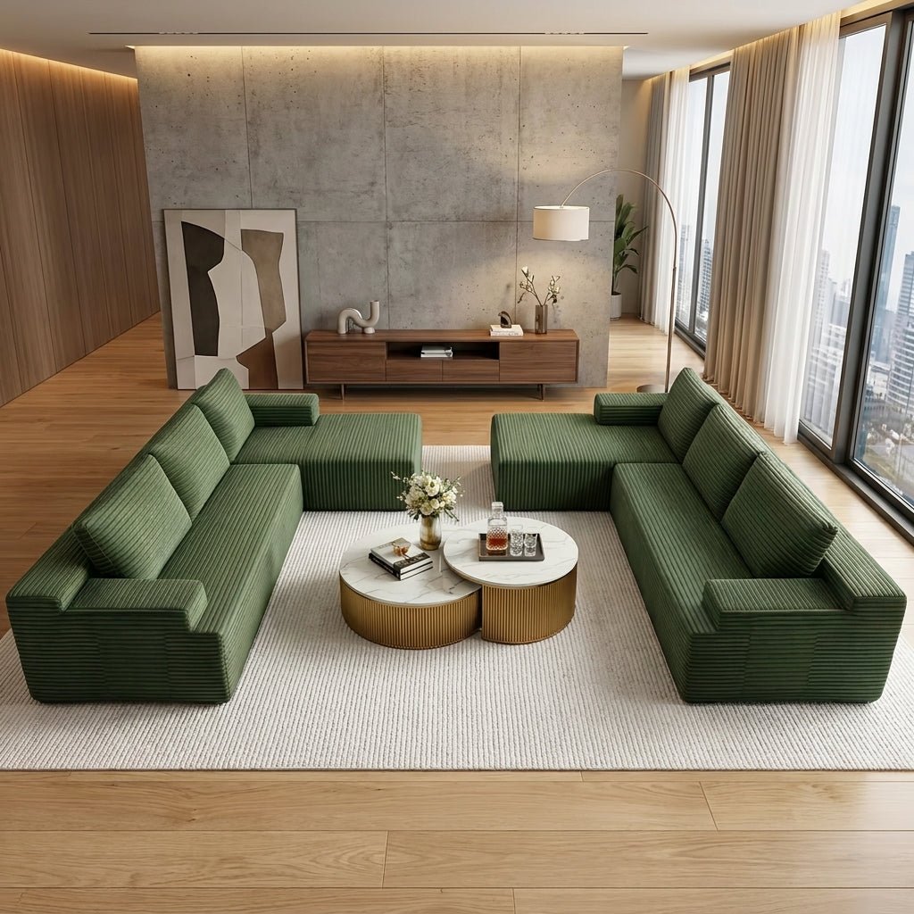 Flex Sofa | 2-Piece Extra Large U-Shape 8-Seat Modular Boneless Cloud Couch - Boneless Sectional Sofa | Boneless Labs