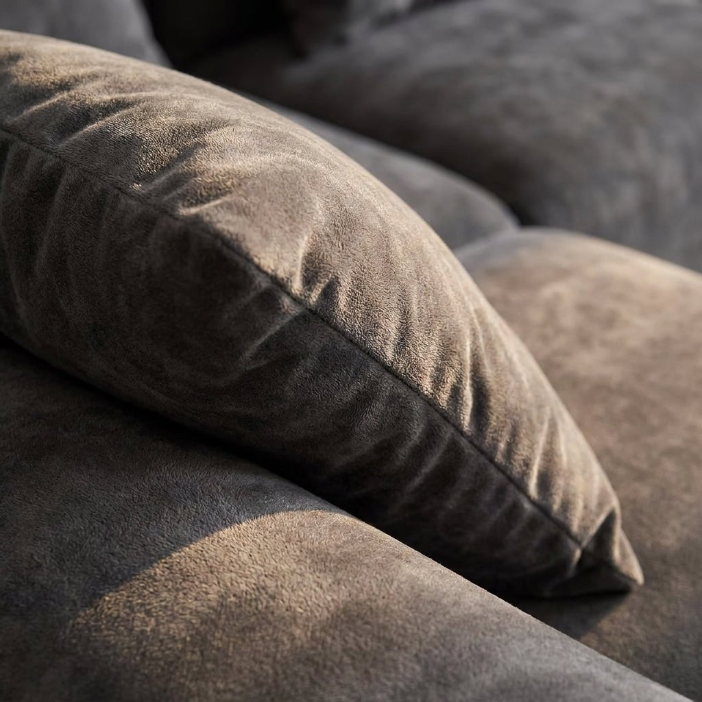 Flex Sofa | 118" Curved Velvet Boneless Sectional with L-Shape Chaise - Boneless Sectional Sofa | Boneless Labs