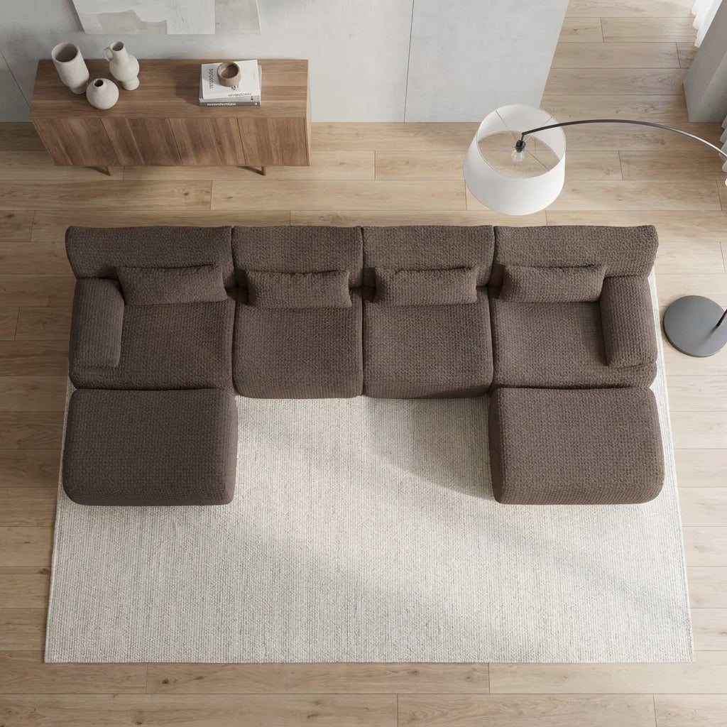 Flex Sofa | Convertible U-Shape Boneless Corduroy Sectional with Ottoman - Boneless Sectional Sofa | Boneless Labs