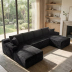 Cloud Sofa | 125" Modular U-Shape Boneless Cloud Couch with Double Chaise