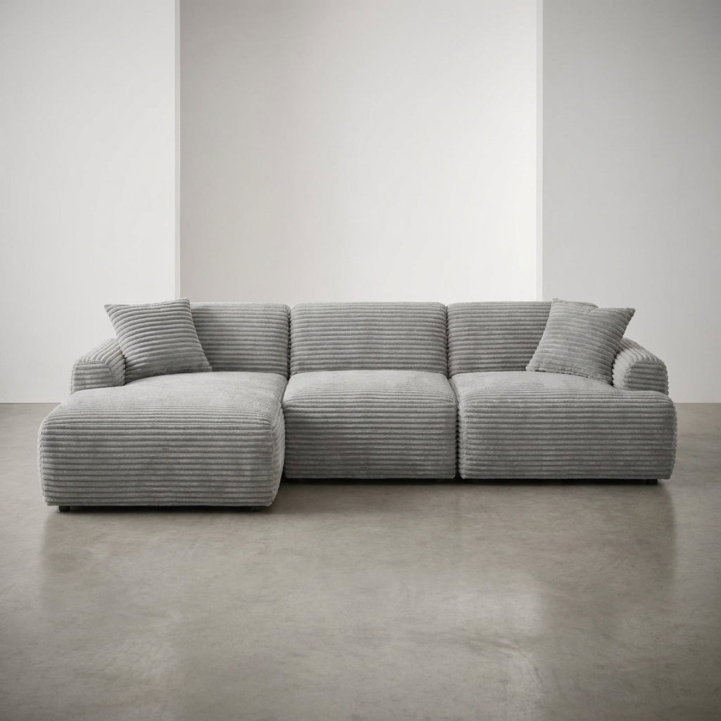 Cloud Sofa | 105" L-Shape Boneless Corduroy Sectional with Washable Cover