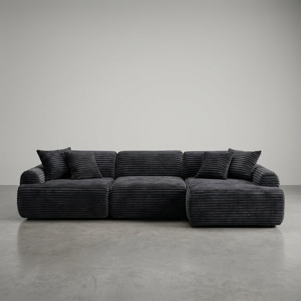 Cloud Sofa | 105" L-Shape Boneless Corduroy Sectional with Washable Cover