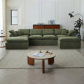 Flex Sofa | 139" Chenille Modular Convertible Sofa-Bed with 2 Ottomans