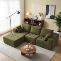 Flex Sofa | Convertible L/U-Shape Chenille Sectional with Ottoman