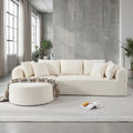 Cloud Sofa | 109" L-Shape Boneless Chenille Sectional with 7 Pillows