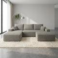 Flex Sofa | 96" U-Shape Boneless Corduroy Sectional with Ottoman