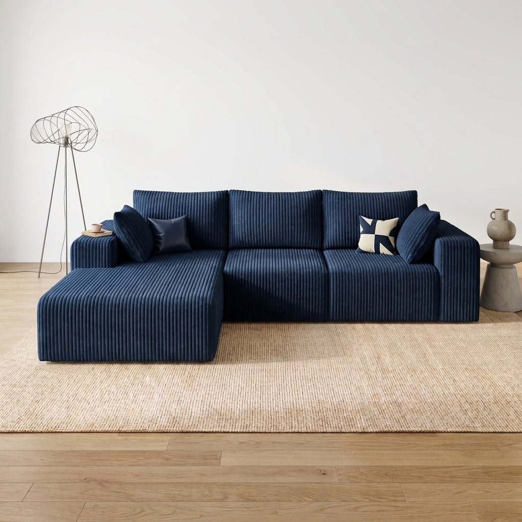 Cloud Sofa | 96" Modular L-Shape Corduroy Sectional with Chaise - Boneless Sectional Sofa | Boneless Labs