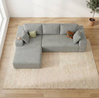 Cloud Sofa | 96" Modular L-Shape Corduroy Sectional with Chaise - Boneless Sectional Sofa | Boneless Labs
