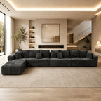 Mega Sofa | 223" Oversized L-Shape Boneless Corduroy Sectional with Detachable Chaise