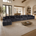 Mega Sofa | 223" Oversized L-Shape Boneless Corduroy Sectional with Detachable Chaise