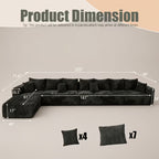 Mega Sofa | 223" Oversized L-Shape Boneless Corduroy Sectional with Detachable Chaise