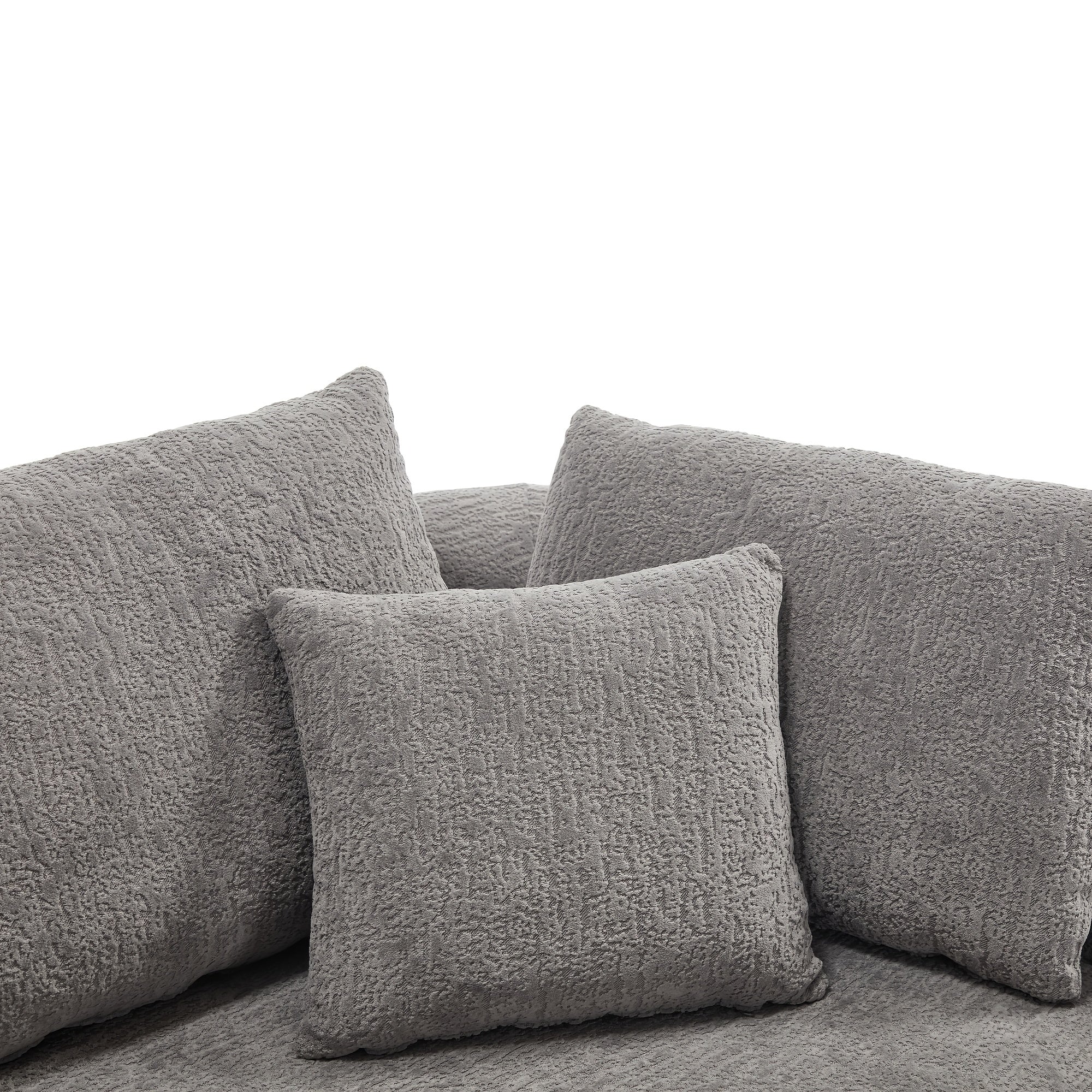 Cloud Sofa | 109" L-Shape Boneless Chenille Sectional with 7 Pillows