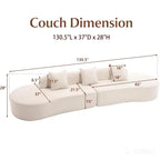 Cloud Sofa | 130" Curved Boneless Chenille Sectional - Boneless Sectional Sofa | Boneless Labs