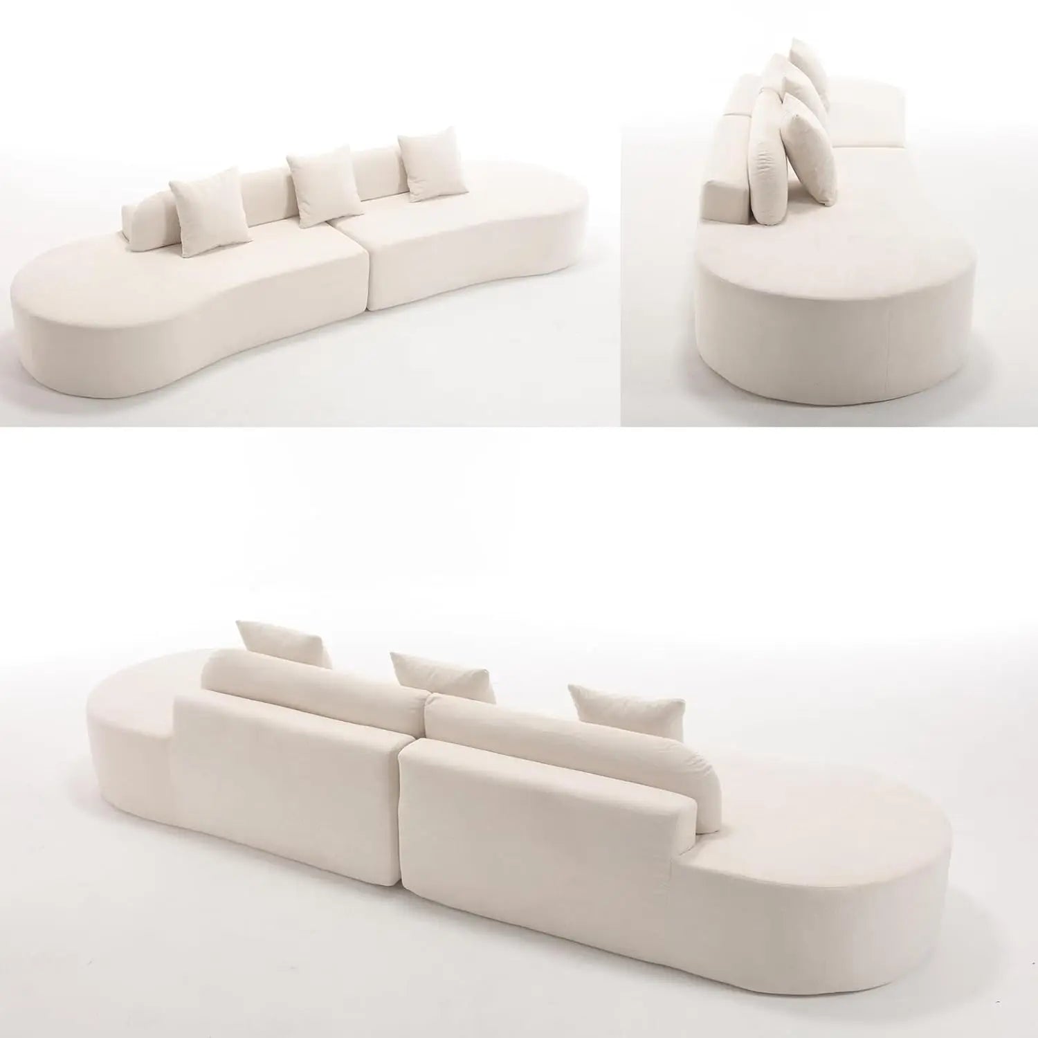 Cloud Sofa | 130" Curved Boneless Chenille Sectional - Boneless Sectional Sofa | Boneless Labs