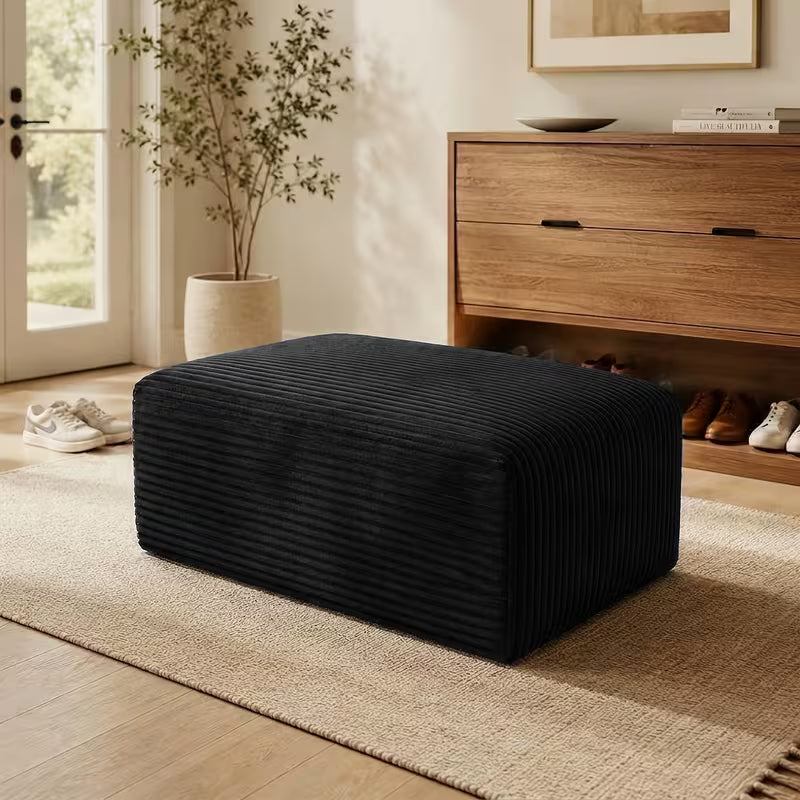 Boneless Ottoman | 34" Corduroy Modular with Thick Foam Padding