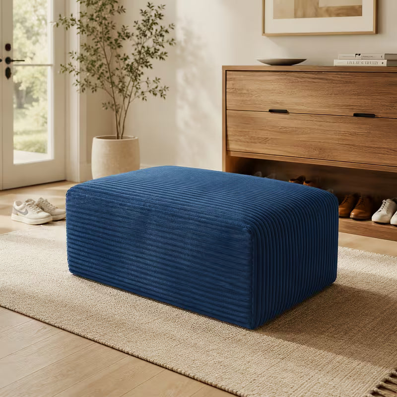 Boneless Ottoman | 34" Corduroy Modular with Thick Foam Padding