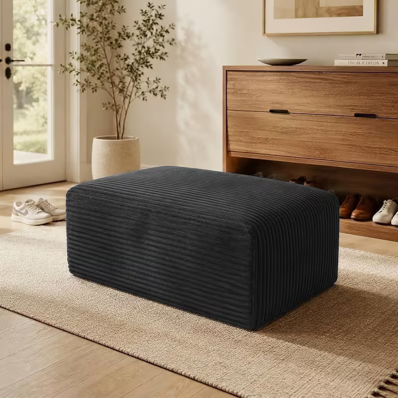 Boneless Ottoman | 34" Corduroy Modular with Thick Foam Padding